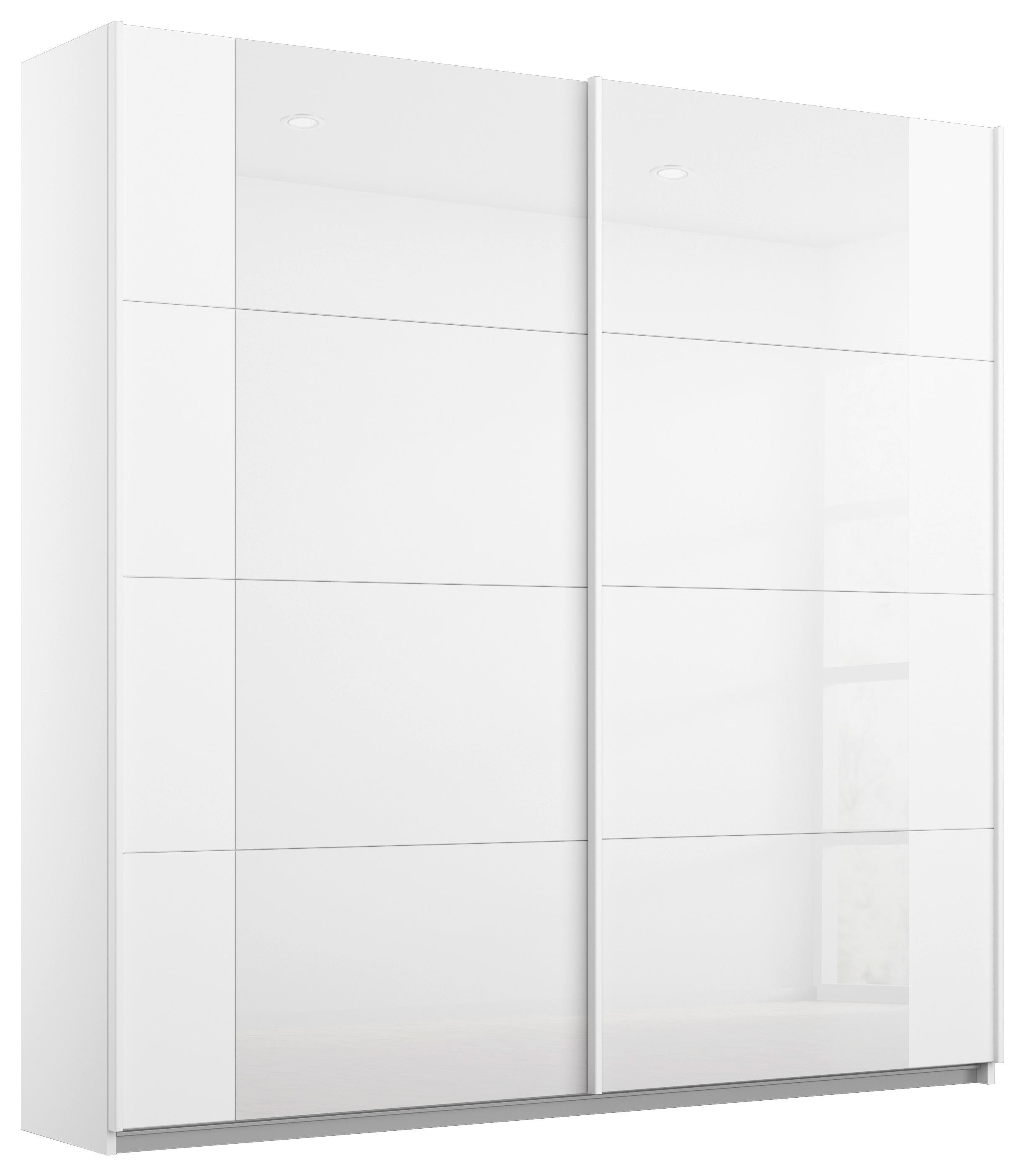 SCHWEBETÜRENSCHRANK  in Weiß  - Weiß, MODERN, Glas/Holzwerkstoff (181/210/62cm) - Rauch Möbel