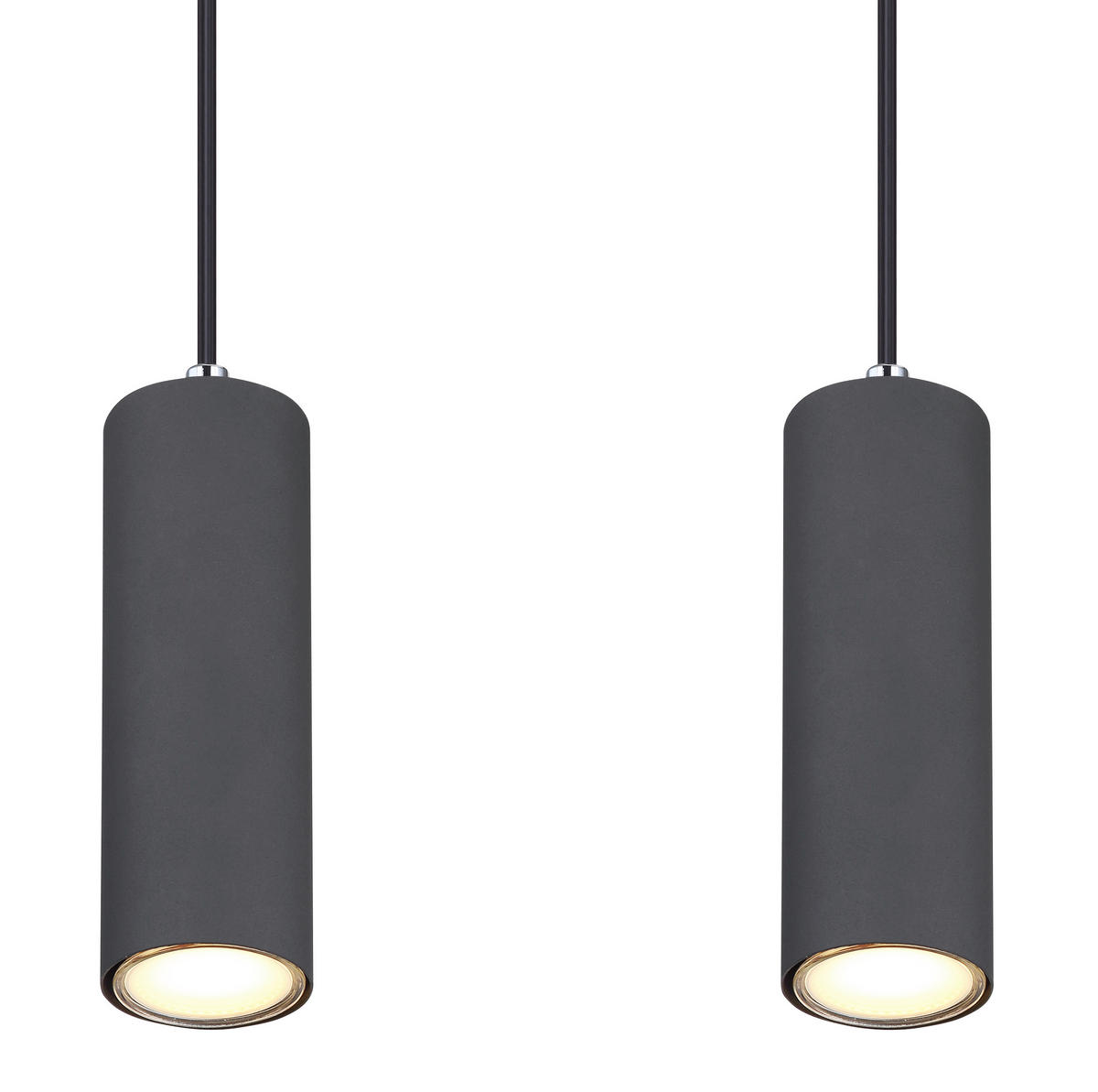 HÄNGELEUCHTE 65/6/120 cm   - Graphitfarben, Design, Metall (65/6/120cm) - Globo