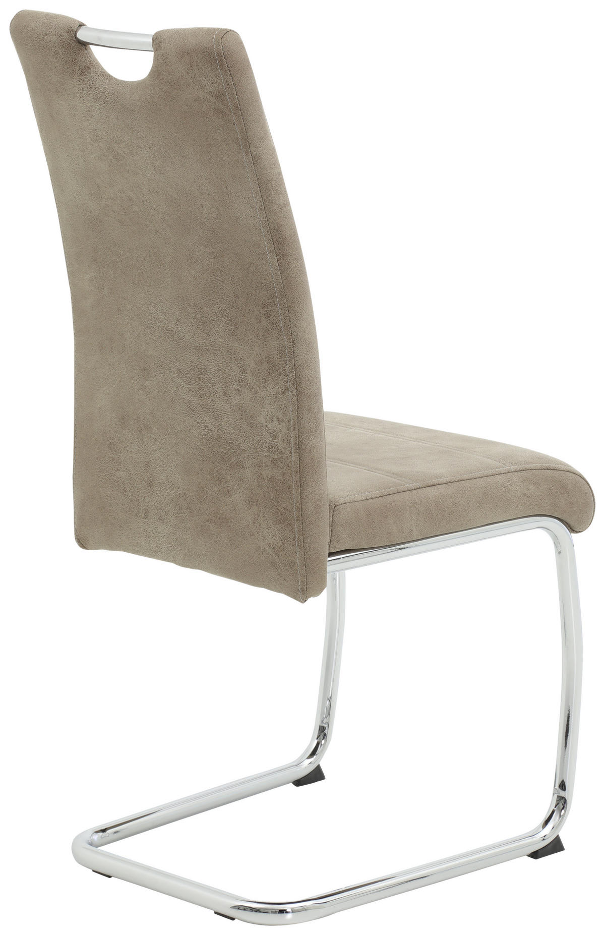 SCHWINGSTUHL  in Mikrofaser  - Chromfarben/Beige, KONVENTIONELL, Textil/Metall (43/98/59cm) - Carryhome