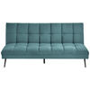 SCHLAFSOFA in Samt Hellblau  - Schwarz/Hellblau, MODERN, Textil/Metall (178/84/98cm) - MID.YOU