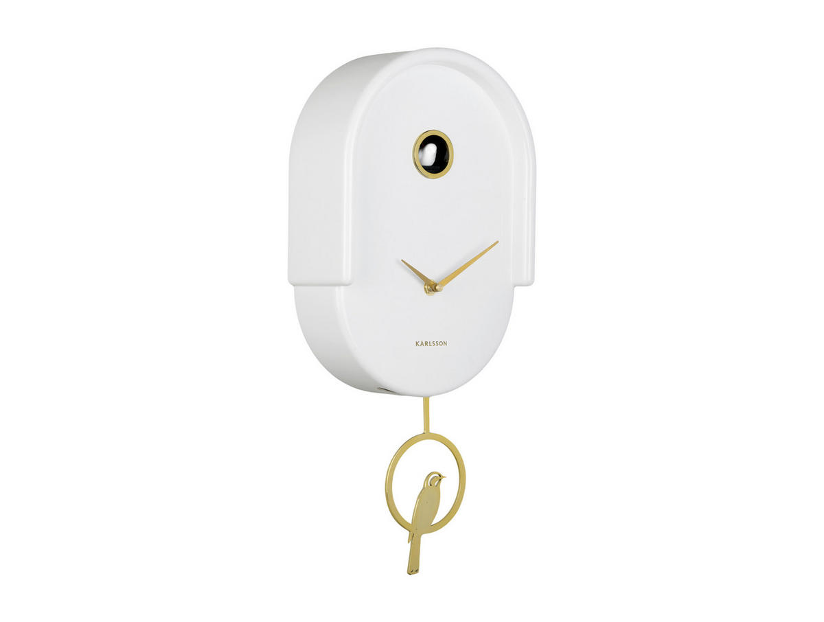 WANDUHR  Weiß Hochglanz  - Weiß Hochglanz, Basics, Kunststoff (42/20cm) - Karlsson