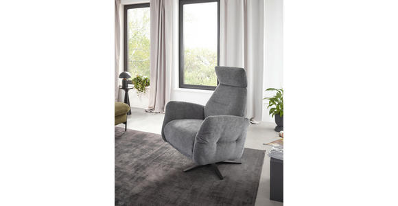 RELAXSESSEL Flachgewebe Kopfteilverstellung, Fußteilverstellung, Rücken echt - Dunkelgrau/Schwarz, Design, Textil/Metall (78/113/90cm) - Dieter Knoll