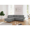 ECKSOFA ROCHELLE E Grau Flachgewebe  - Schwarz/Grau, KONVENTIONELL, Textil/Metall (216/240cm) - Sit & More
