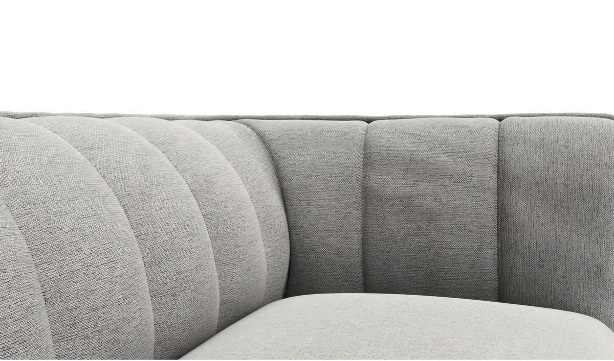 3-SITZER-SOFA Chenille, Webstoff, Flachgewebe Grau  - Schwarz/Grau, Design, Holz/Textil (209/75/91cm) - Livetastic