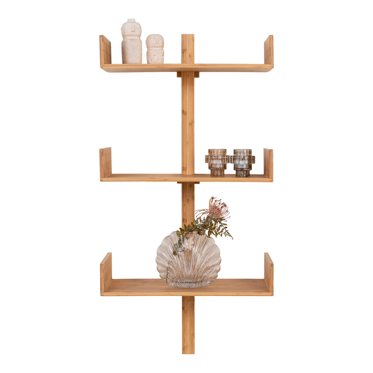 DEKORATIONSVÄGGHYLLA 50/102/25 cm  - naturfärgad, Basics, trä (50/102/25cm) - Ambia Home