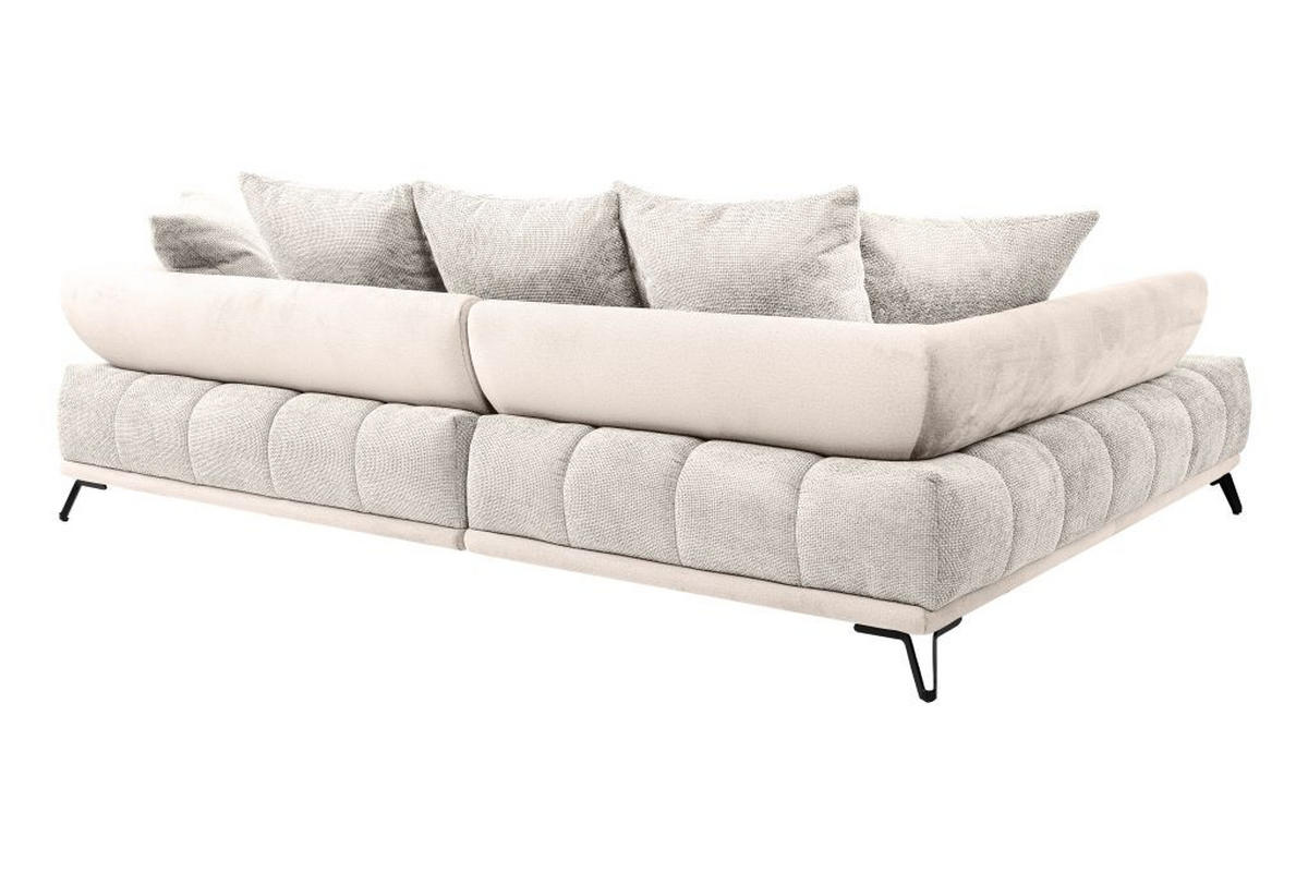 HÖRNSOFFA i chenille beige  - beige/svart, Modern, metall/textil (184/262cm) - MID.YOU