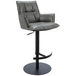 BARHOCKER in Metall, Textil, Leder Anthrazit, Schwarz  - Anthrazit/Schwarz, Design, Leder/Textil (56,5/100/56cm) - Novel