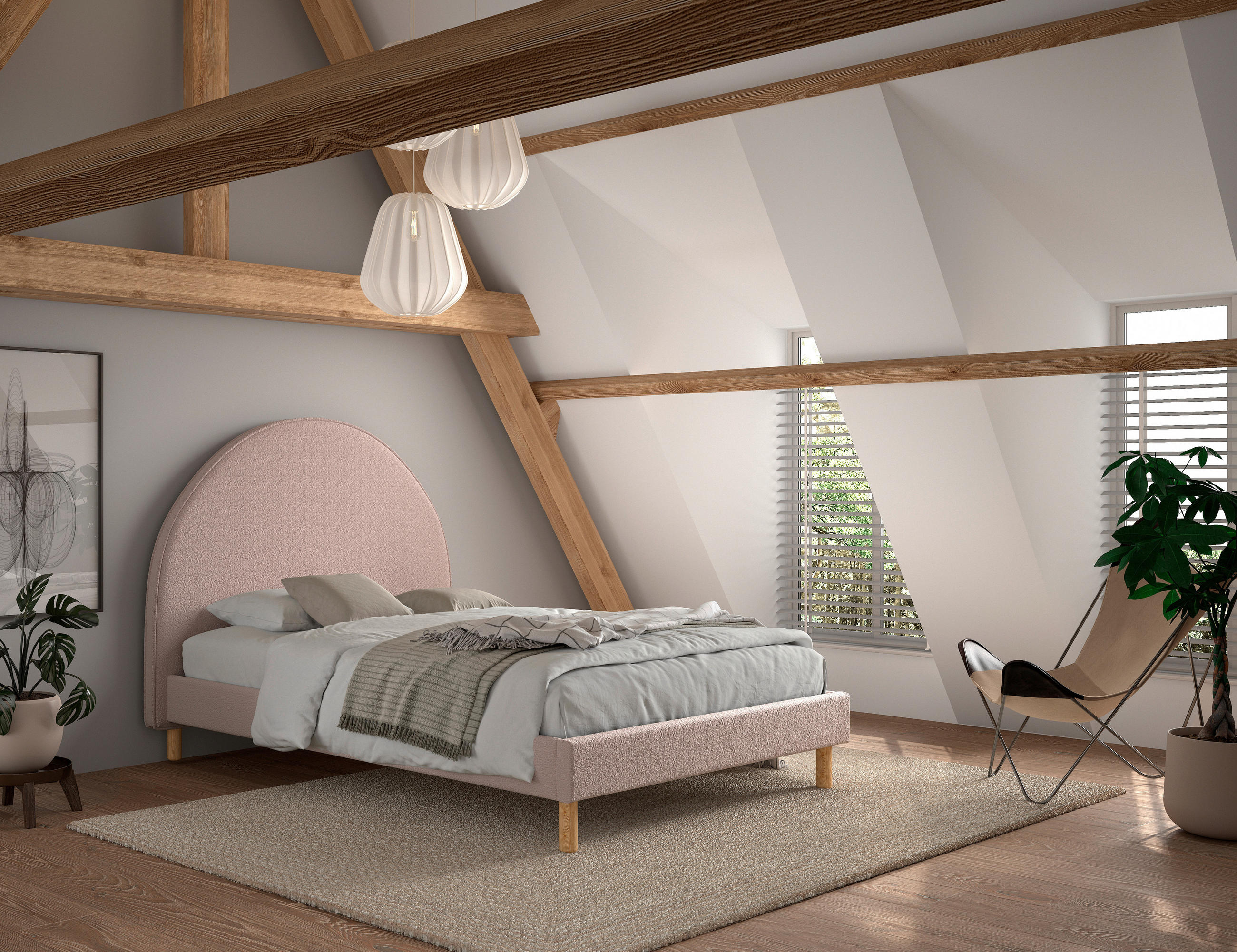 KINDER-/JUNIORBETT 140/200 cm  in Rosa  - Naturfarben/Rosa, ROMANTIK / LANDHAUS, Holz/Textil (140/200cm) - Vipack