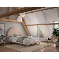KINDER-/JUNIORBETT - Naturfarben/Rosa, ROMANTIK / LANDHAUS, Holz/Textil (140/200cm) - Vipack