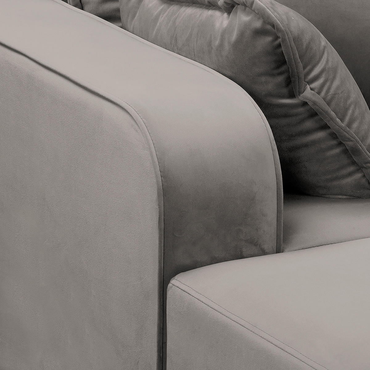 ECKSOFA Mikrofaser Grau  - Wengefarben/Grau, Design, Holz/Textil (150/230cm) - Livetastic