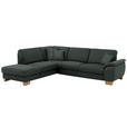 ECKSOFA in Mikrofaser Dunkelgrau  - Wildeiche/Dunkelgrau, KONVENTIONELL, Holz/Textil (236/286cm) - Voleo