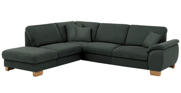 ECKSOFA in Mikrofaser Dunkelgrau  - Wildeiche/Dunkelgrau, KONVENTIONELL, Holz/Textil (236/286cm) - Voleo