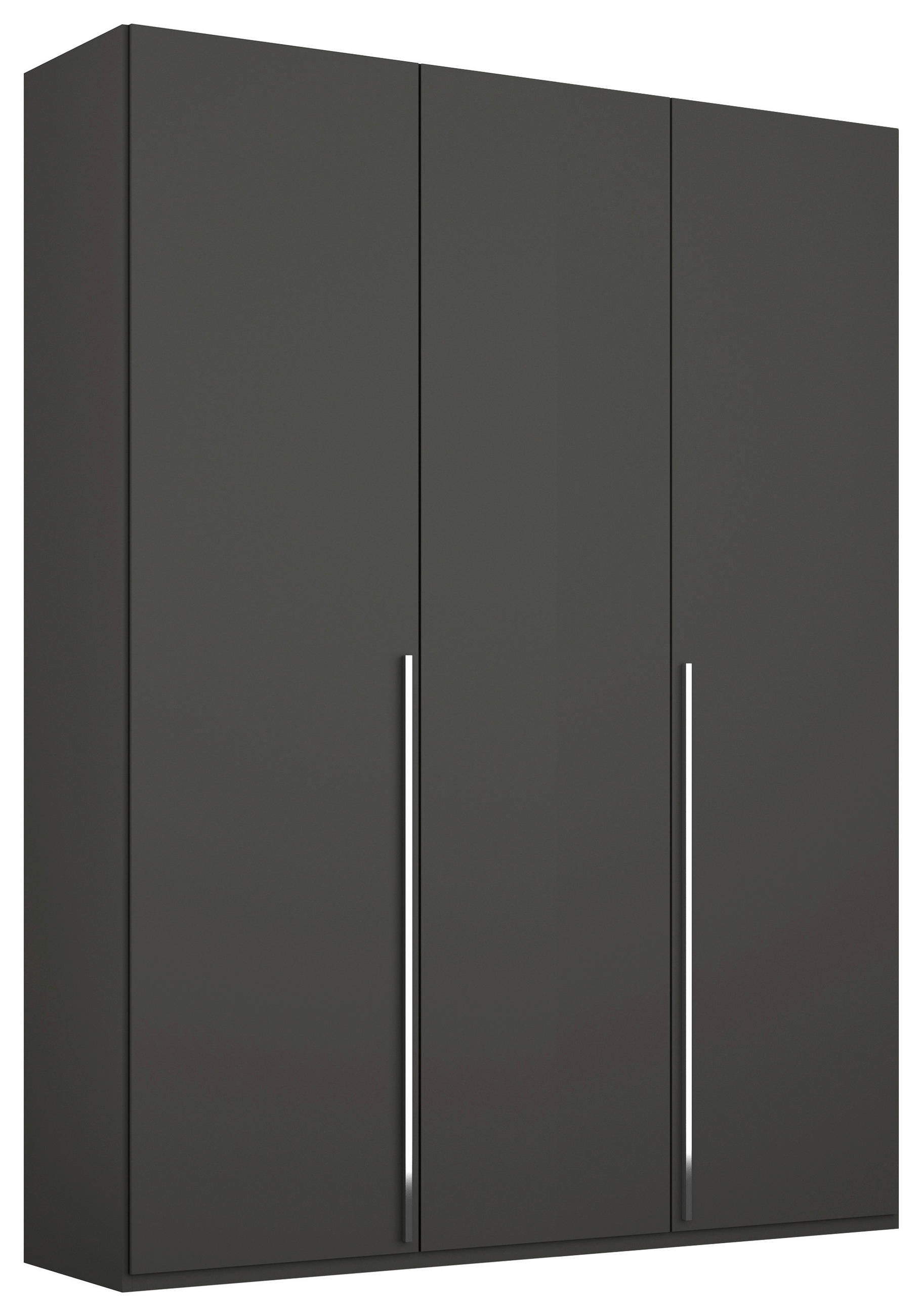 DREHTÜRENSCHRANK 151/223/60 cm 3-türig Graphitfarben  - Chromfarben/Graphitfarben, Design, Holzwerkstoff/Metall (151/223/60cm) - home24