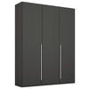 DREHTÜRENSCHRANK 151/223/60 cm 3-türig Graphitfarben  - Chromfarben/Graphitfarben, Design, Holzwerkstoff/Metall (151/223/60cm) - home24