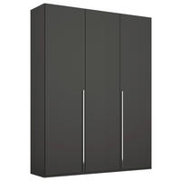 DREHTÜRENSCHRANK  in Graphitfarben  - Chromfarben/Graphitfarben, Design, Holzwerkstoff/Metall (151/223/60cm) - home24