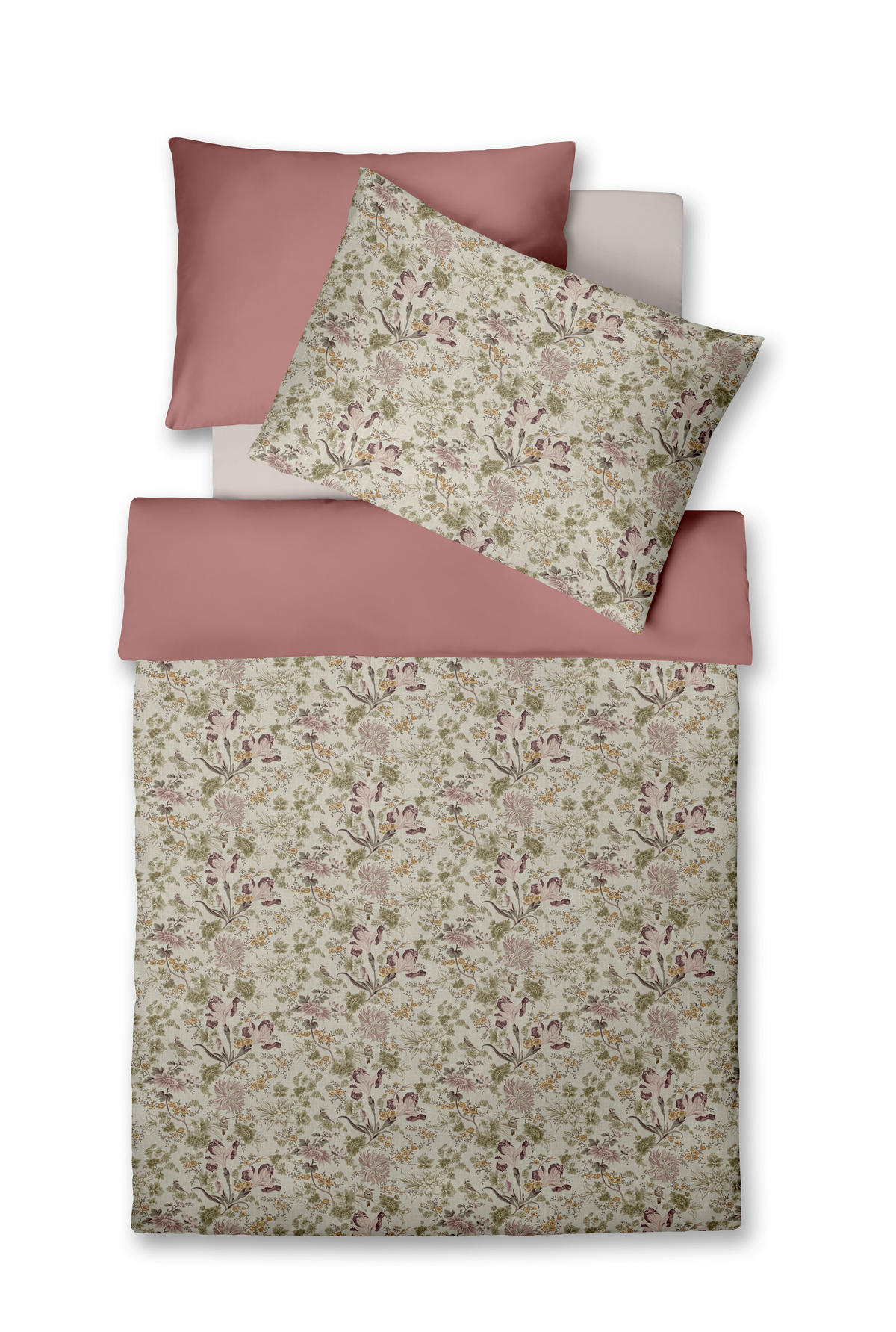 BETTWÄSCHE Makosatin 140/200 cm  - Jadegrün/Creme, Basics, Textil (140/200cm) - Fleuresse