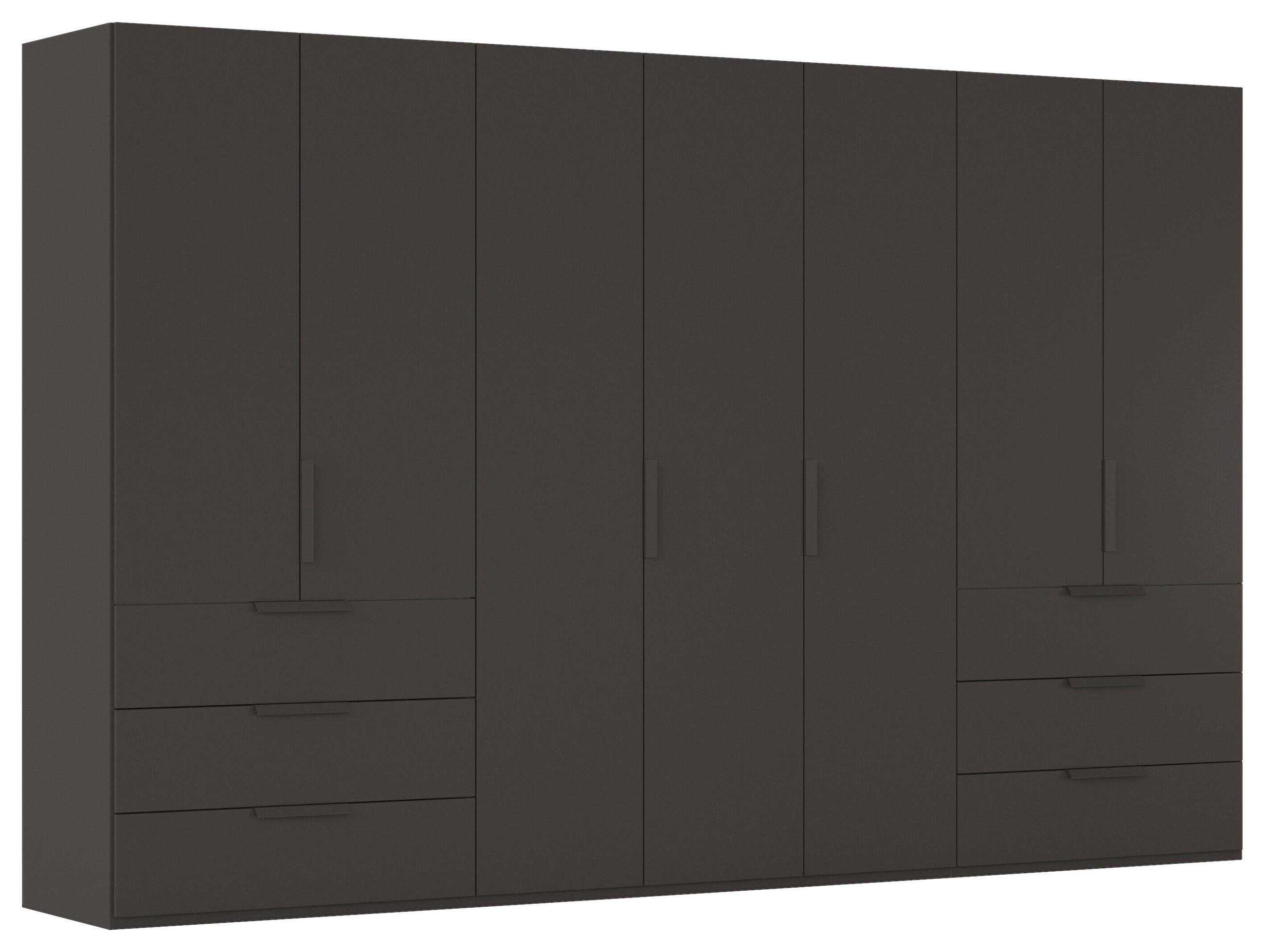 DREHTÜRENSCHRANK 350/223/61 cm,  in Graphitfarben, 7-türig  - Graphitfarben, Basics, Holzwerkstoff/Metall (350/223/61cm) - Novel