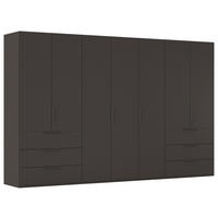 DREHTÜRENSCHRANK 350/223/61 cm,  in Graphitfarben, 7-türig  - Graphitfarben, Basics, Holzwerkstoff/Metall (350/223/61cm) - Novel