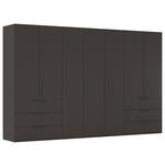 DREHTÜRENSCHRANK 350/223/61 cm,  in Graphitfarben, 7-türig  - Graphitfarben, Basics, Holzwerkstoff/Metall (350/223/61cm) - Novel
