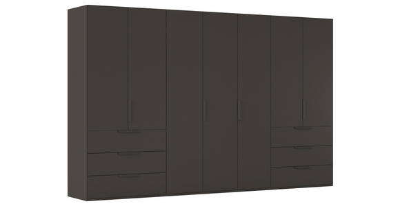 DREHTÜRENSCHRANK 350/235/61 cm,  in Graphitfarben, 7-türig  - Graphitfarben, Basics, Holzwerkstoff/Metall (350/235/61cm) - Novel