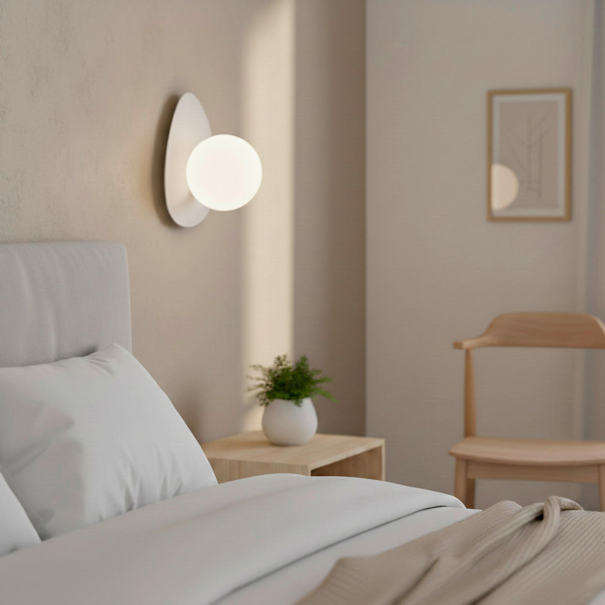 WANDLEUCHTE  15/13/19 cm    - Weiß, KONVENTIONELL, Glas/Metall (15/13/19cm)