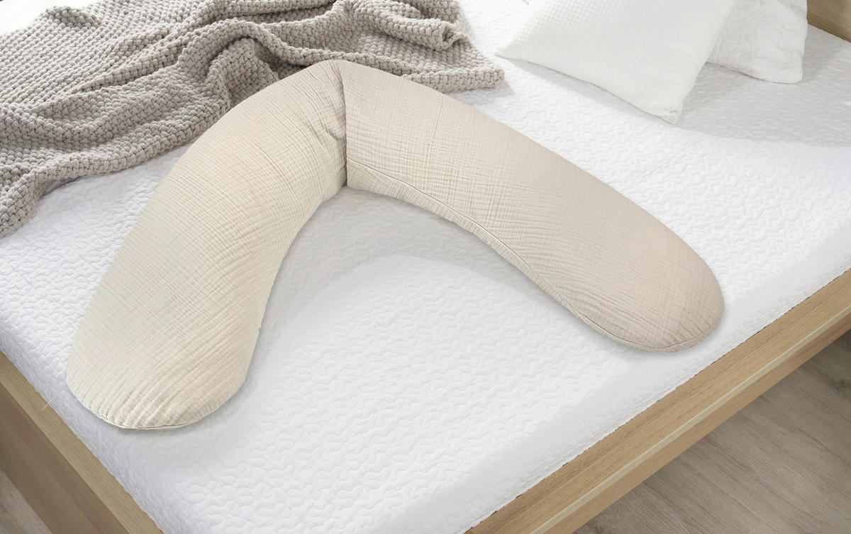 STILLKISSEN 190 cm MUSSELIN   - Sandfarben/Beige, Basics, Textil (190cm) - Theraline