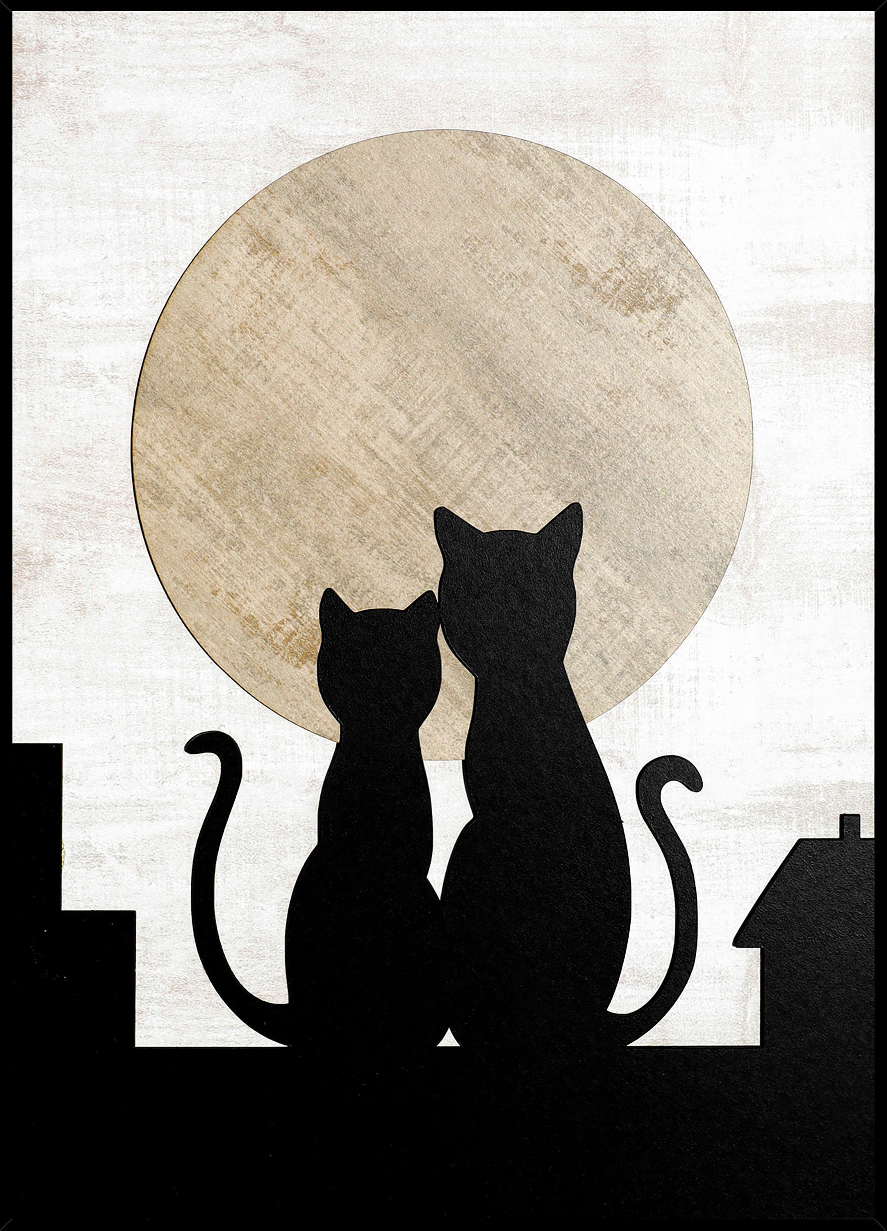 HOLZBILD Tiere 51,5/71,5 cm  - Multicolor/Schwarz, Design, Papier/Holzwerkstoff (51,5/71,5cm) - Monee