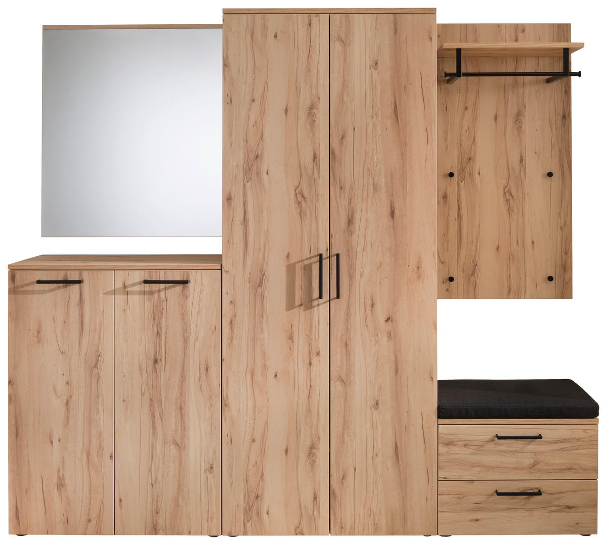 GARDEROBE 6-teilig  in 220/200/38 cm  - Buchefarben, KONVENTIONELL, Holzwerkstoff (220/200/38cm) - Moderano