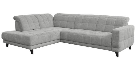 ECKSOFA Grau Webstoff  - Schwarz/Grau, Design, Holz/Textil (216/302cm) - Xora