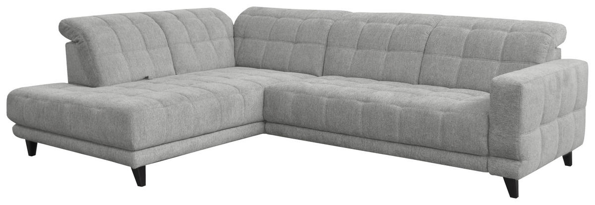 ECKSOFA Grau Webstoff  - Schwarz/Grau, Design, Holz/Textil (216/302cm) - Xora