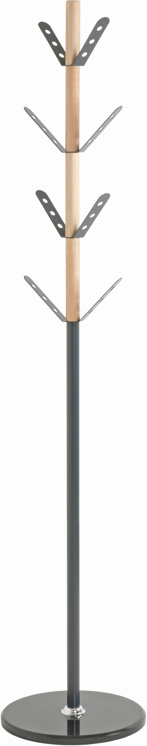 KLEIDERSTÄNDER in Anthrazit, Naturfarben, Schwarz 37/179/37 cm   - Anthrazit/Schwarz, MODERN, Holz/Stein (37/179/37cm)