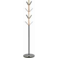ŠATNÍ STOJAN - černá/přírodní barvy, Moderní, kov/dřevo (37/179/37cm)