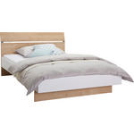 BETT 140/200 cm  in Weiß, Eichefarben   - Eichefarben/Weiß, Design, Holzwerkstoff (140/200cm) - Hom`in