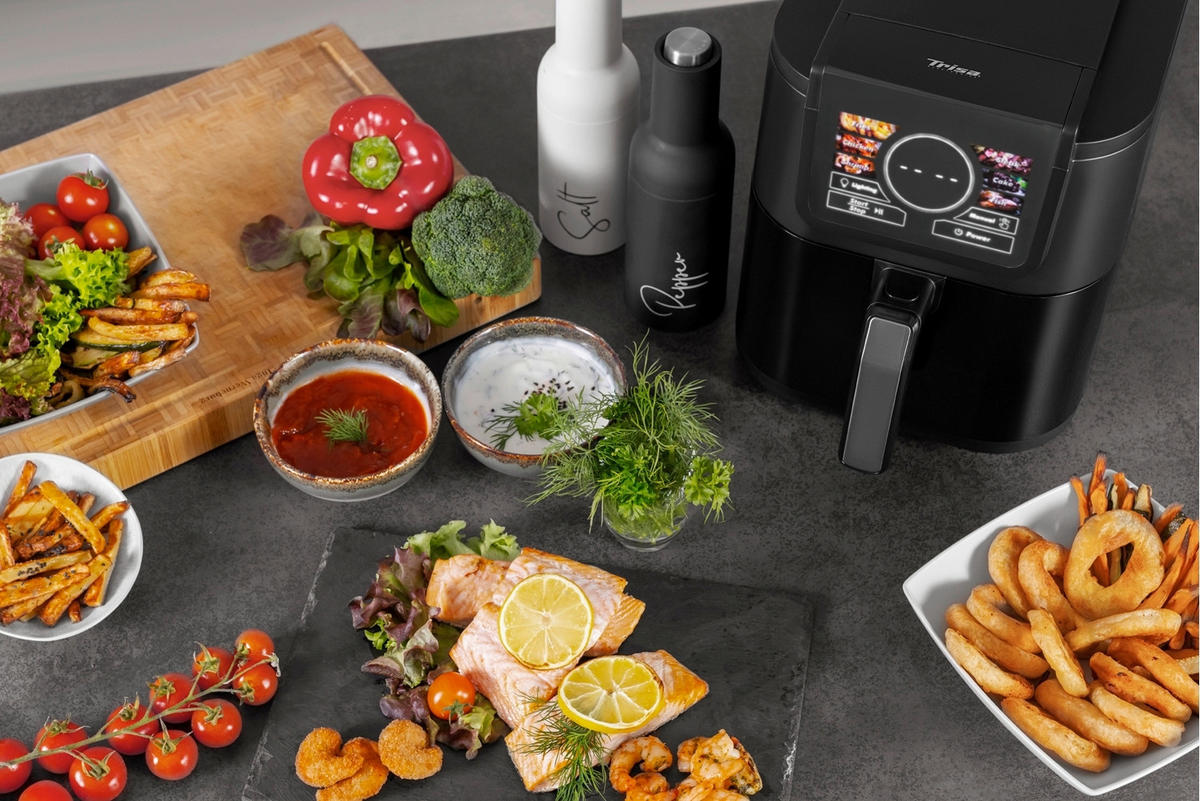 HEISSLUFTFRITTEUSE - Schwarz, Basics, Kunststoff (22,8/28,8/40,8cm) - Trisa Electronics