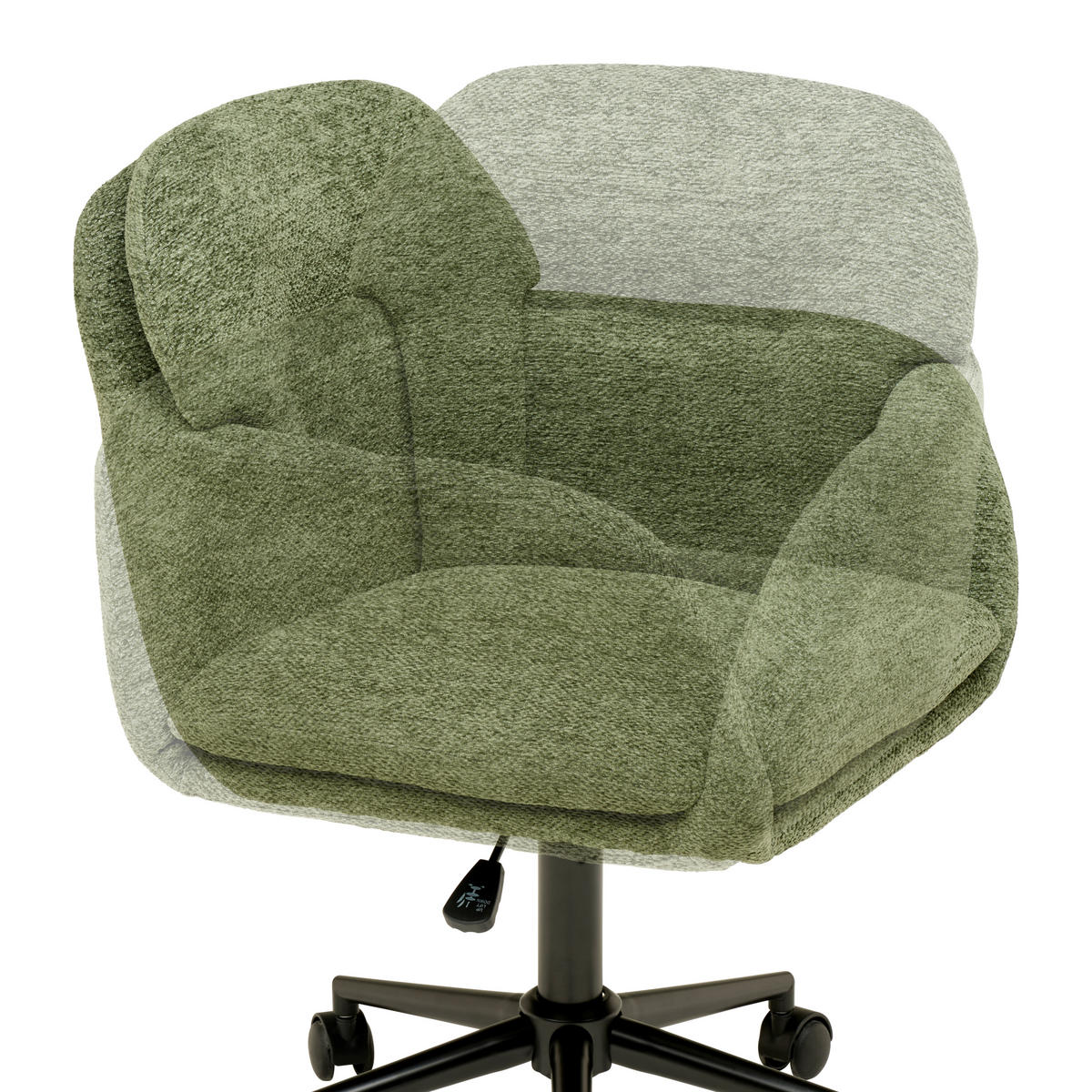 DREHSTUHL  in Webstoff Grün  - Schwarz/Grün, MODERN, Kunststoff/Textil (55/85-95/60cm) - MID.YOU