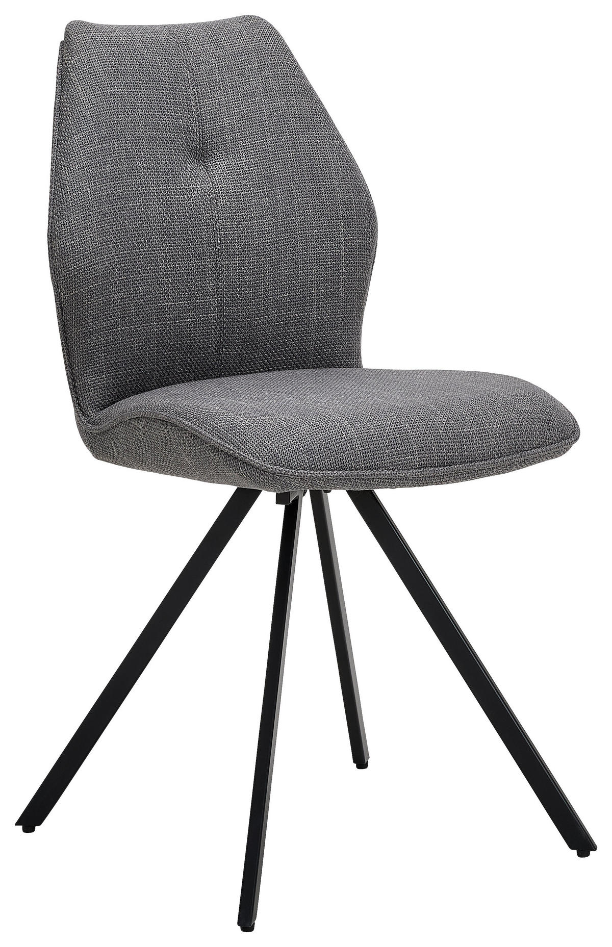 STUHL  in Eisen Webstoff Metall, Textil  - Schwarz/Grau, MODERN, Textil/Metall (47/88,5/62cm) - Stylife