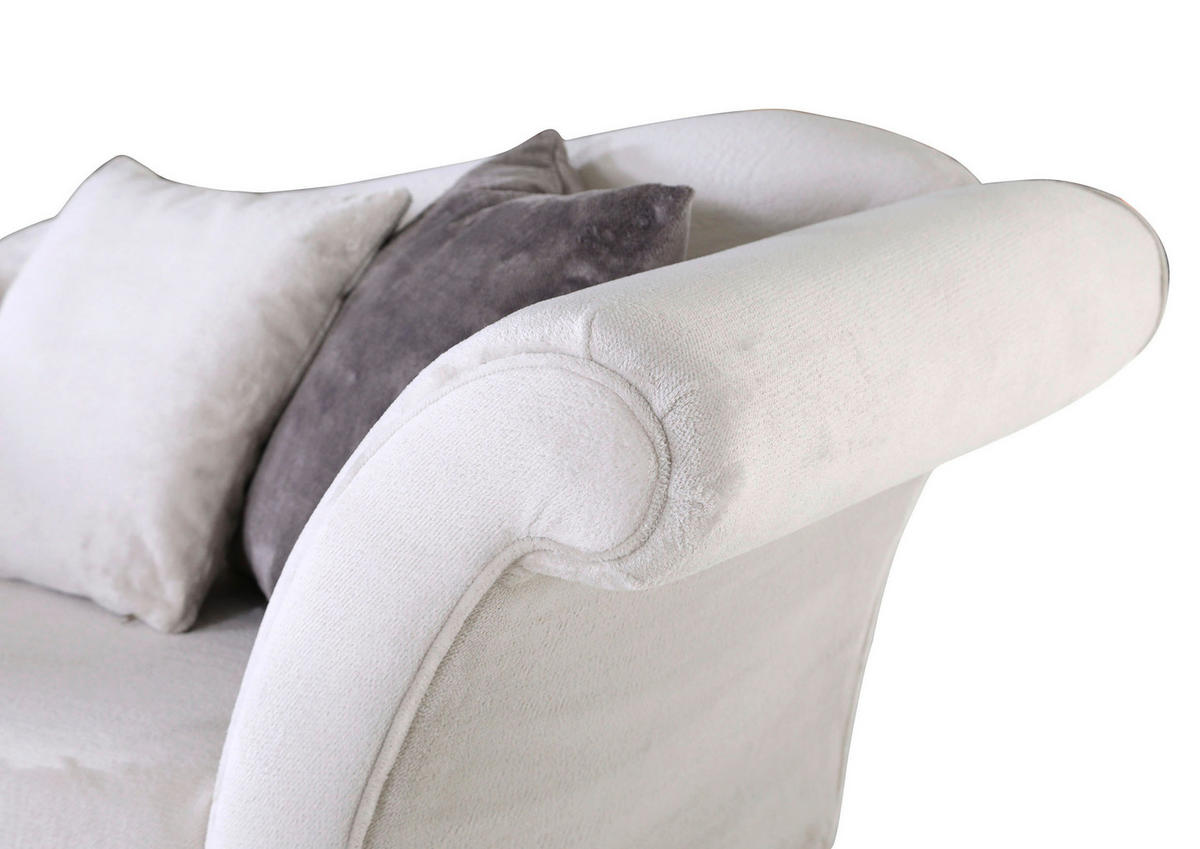 SESSEL in Plüsch Weiß, Grau  - Schwarz/Weiß, Design, Textil/Metall (138/83/85cm) - Ambia Home