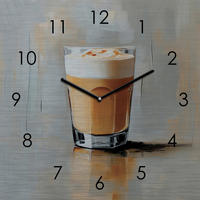 WANDUHR Time For Coffee V 30/30/3,1 cm  - Basics, Metall (30/30/3,1cm) - Euroart