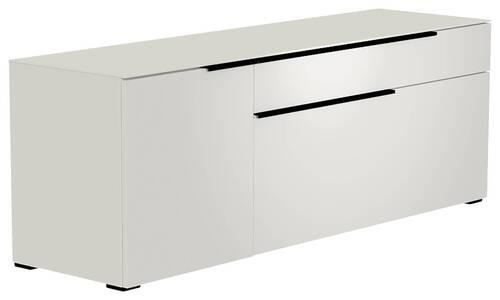 LOWBOARD in 160/58/45 cm - Schwarz/Weiß, Design, Glas/Holzwerkstoff (160/58/45cm) - Moderano