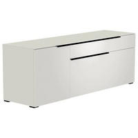LOWBOARD Schwarz, Weiss  160/58/45 cm  - Weiss/Schwarz, Design, Glas/Holzwerkstoff (160/58/45cm) - Moderano
