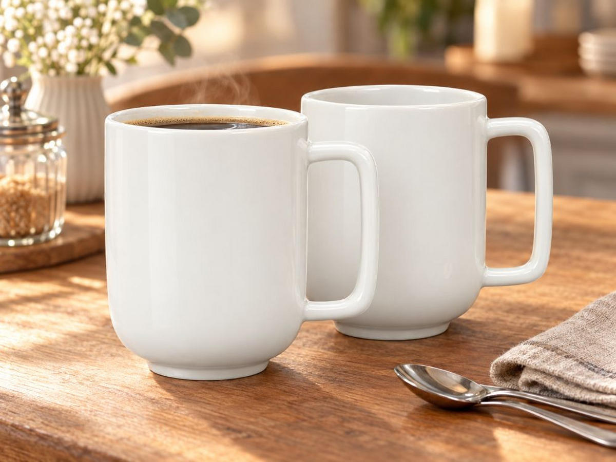 KAFFEEBECHERSET 2-teilig  - Weiß, Trend, Keramik (370ml) - Dieter Knoll