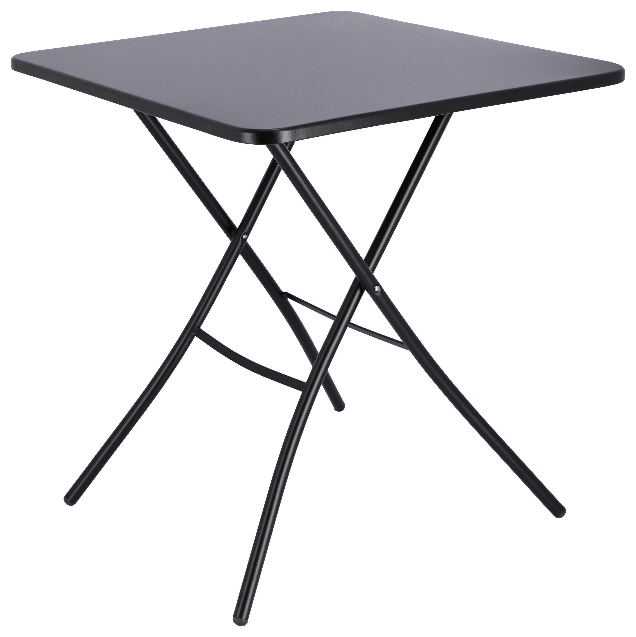 GARTENKLAPPTISCH 67/67/73 cm Metall quadratisch  - Schwarz, KONVENTIONELL, Metall (67/67/73cm) - FIAM