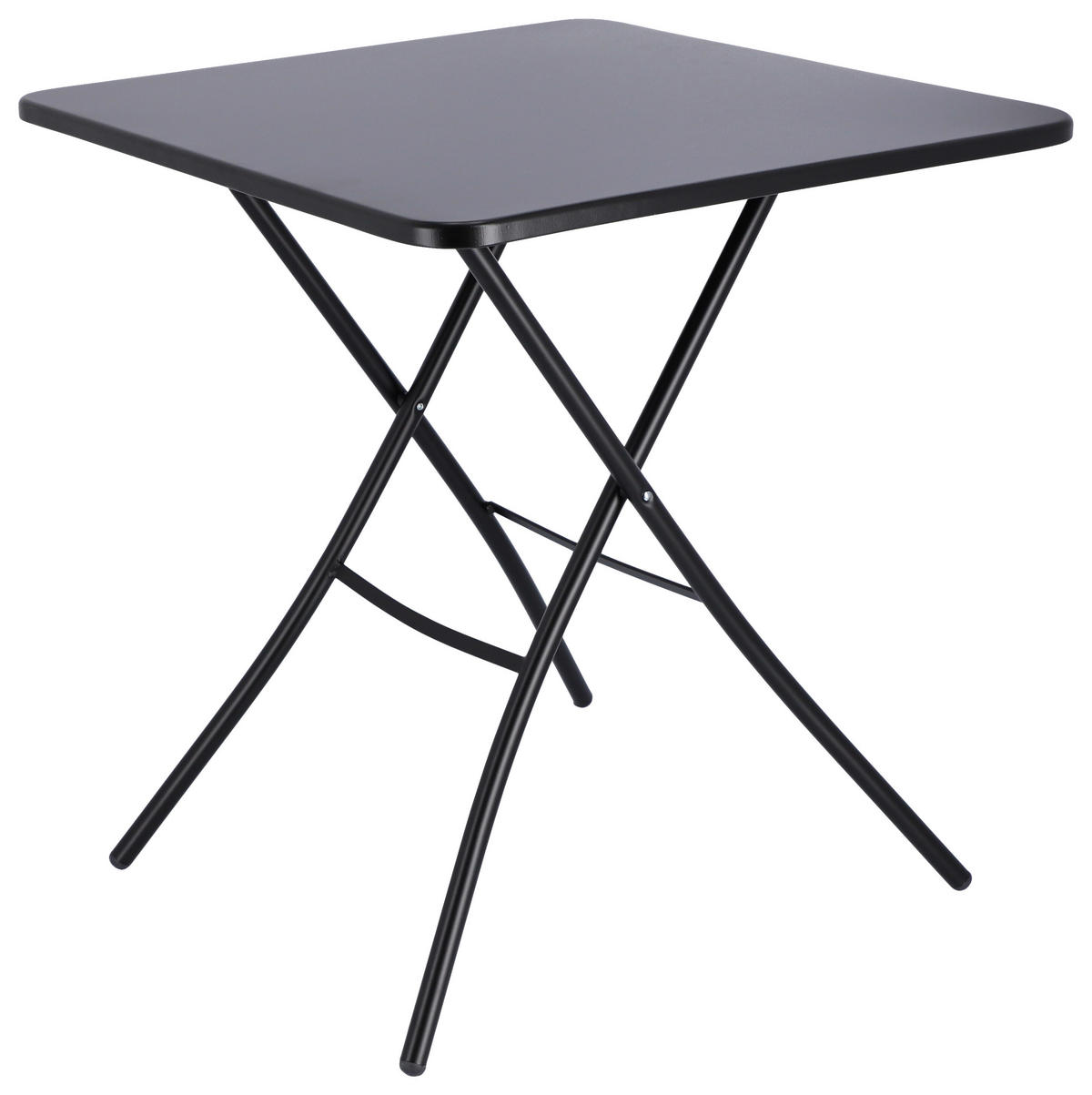 GARTENKLAPPTISCH 67/67/73 cm Metall quadratisch  - Schwarz, KONVENTIONELL, Metall (67/67/73cm) - FIAM