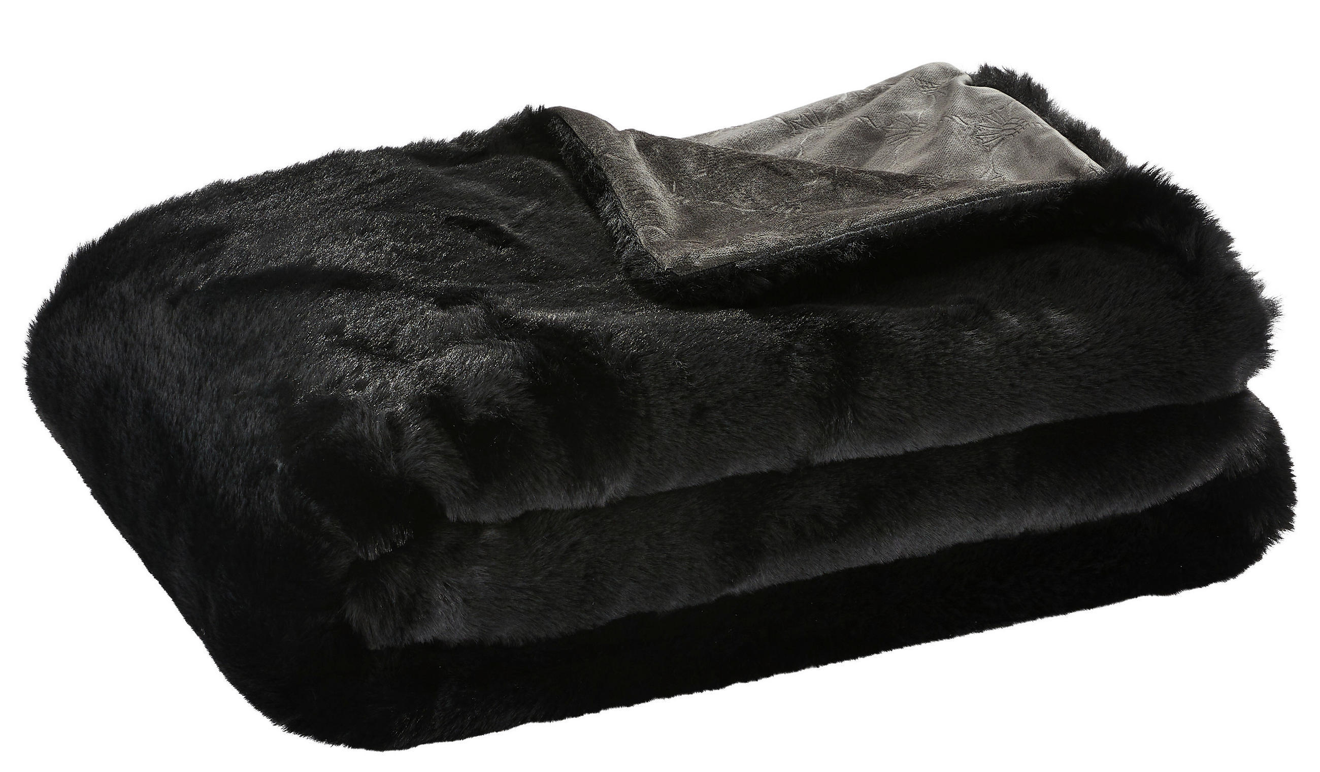 KOŽEŠINOVÁ DEKA, polyester, 130/170 cm - černá, Basics, textil (130/170cm) - Joop!