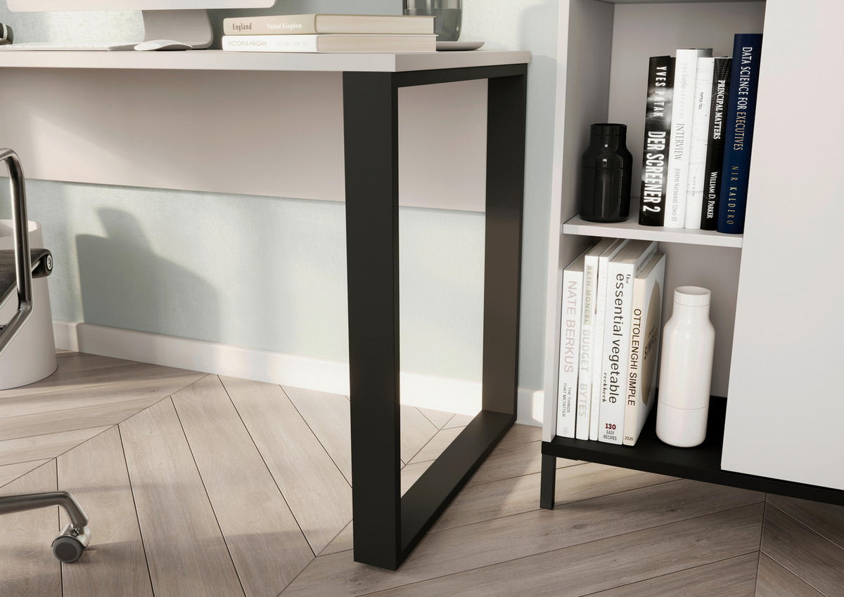 SCHREIBTISCH 150/60/74 cm Schwarz, Kaschmir   - Kaschmir/Schwarz, Design, Holzwerkstoff/Metall (150/60/74cm) - Germania