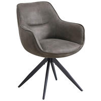 ARMLEHNSTUHL  in Eisen Mikrofaser  - Schwarz/Braun, Design, Textil/Metall (64/86/63cm) - Carryhome