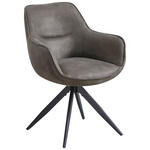 ARMLEHNSTUHL  Sitzfläche 360° drehbar Mikrofaser  - Schwarz/Braun, Design, Textil/Metall (64/86/63cm) - Carryhome