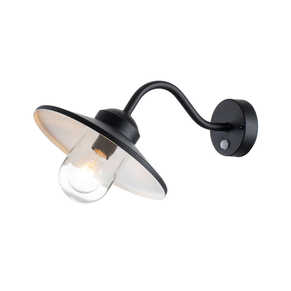 AUSSENWANDLEUCHTE - Schwarz, Design, Glas/Metall (42/27.5/25.5cm) - Elstead Lighting