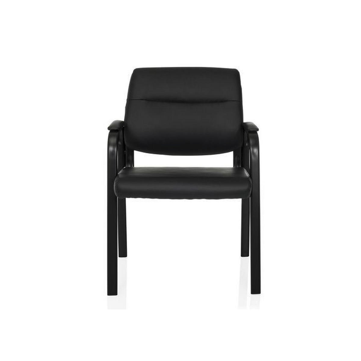 BESUCHERSTUHL  in Schwarz  - Schwarz, MODERN, Leder/Metall (60/85/64cm) - MID.YOU