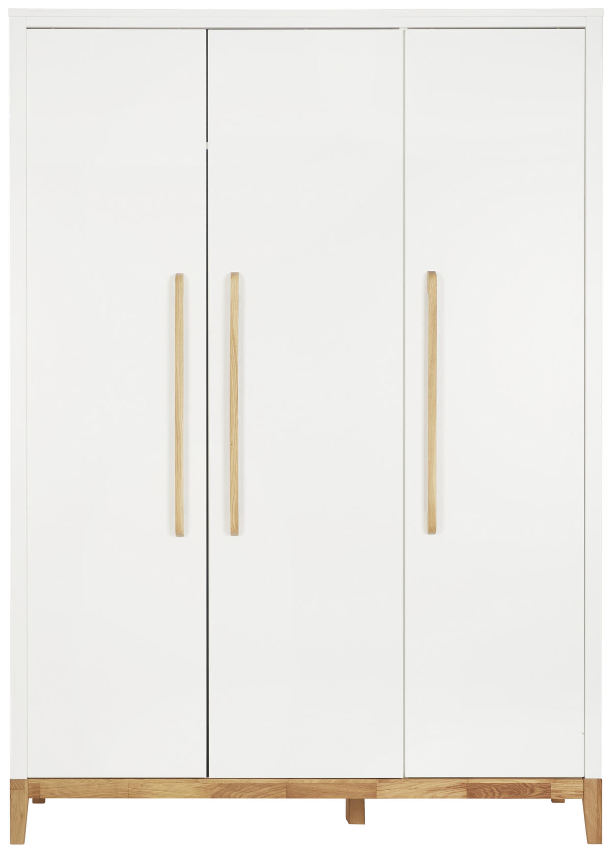 BABYKLEIDERSCHRANK Scandic Weiß, Eichefarben  - Eichefarben/Weiß, Design, Holz/Holzwerkstoff (135/190/55cm) - Jimmylee